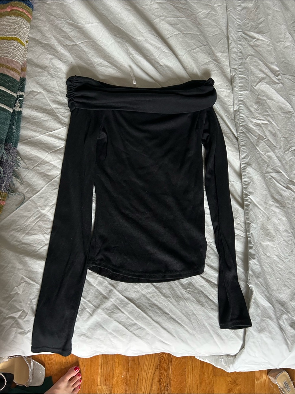 Free People Off-Shoulder Black Women's Top